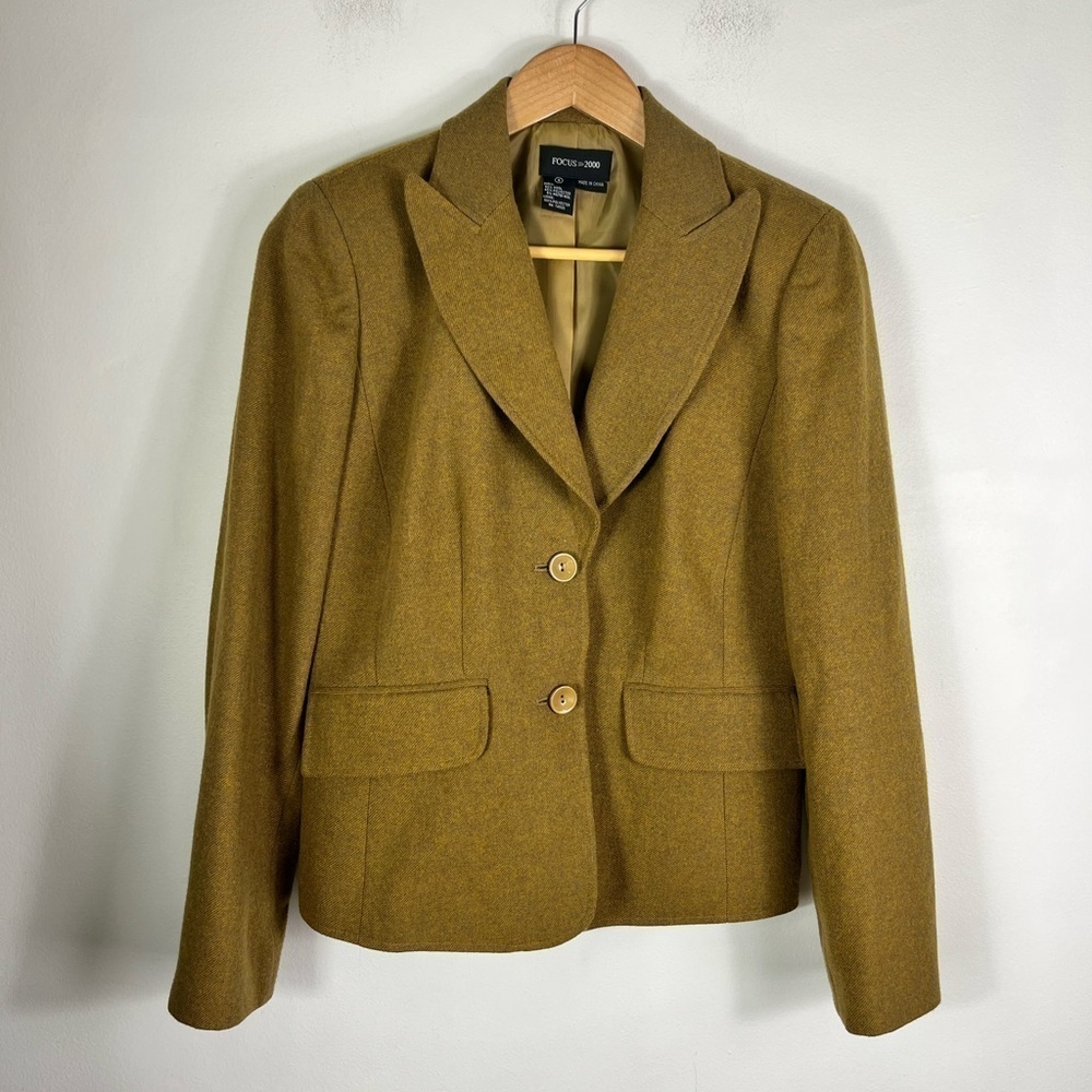 Focus 2000 Wool Blend Mustard Brown Blazer